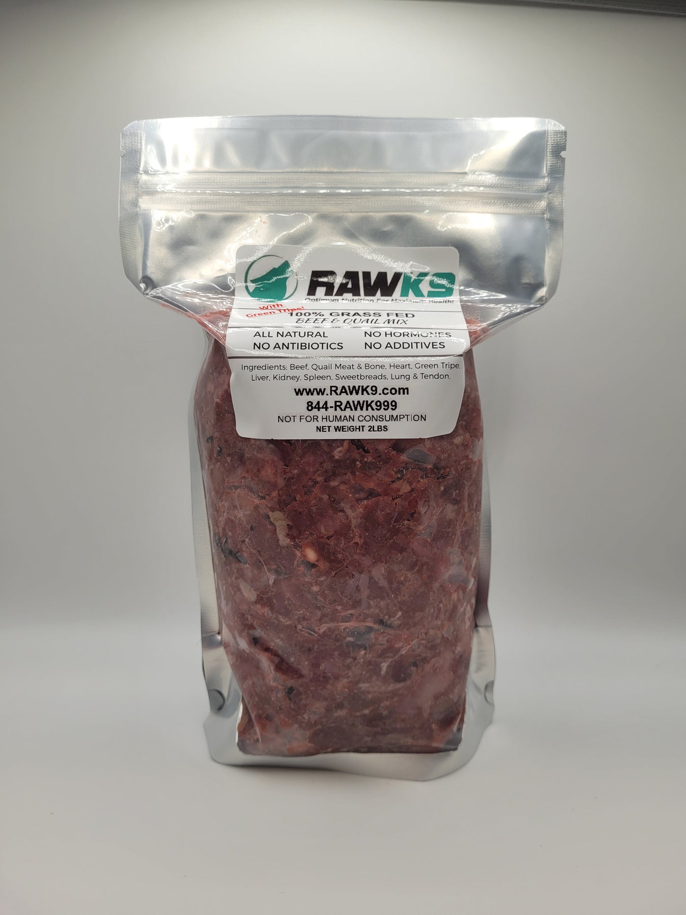 Raw K9 Beef & Quail w/ Green Tripe Mix 2 Lb Improve your pet's