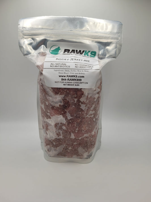 Raw K9 Bison & Turkey Mix Raw Pet Food - 2 lb